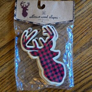 Plaid Deer Wood Cutouts Pack of 4